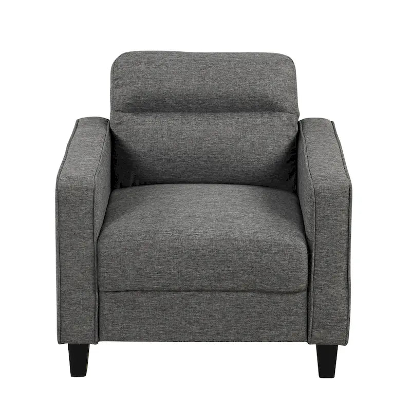 Wystan Contemporary Track Arms Chair with Solid Wood Tapered Legs, Upholstered Fabric Single Sofa Chair by Furniture of America