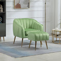 Fauteuil d'appoint capitonné en velours avec pouf – 28.94 x 28.94 x 28.94