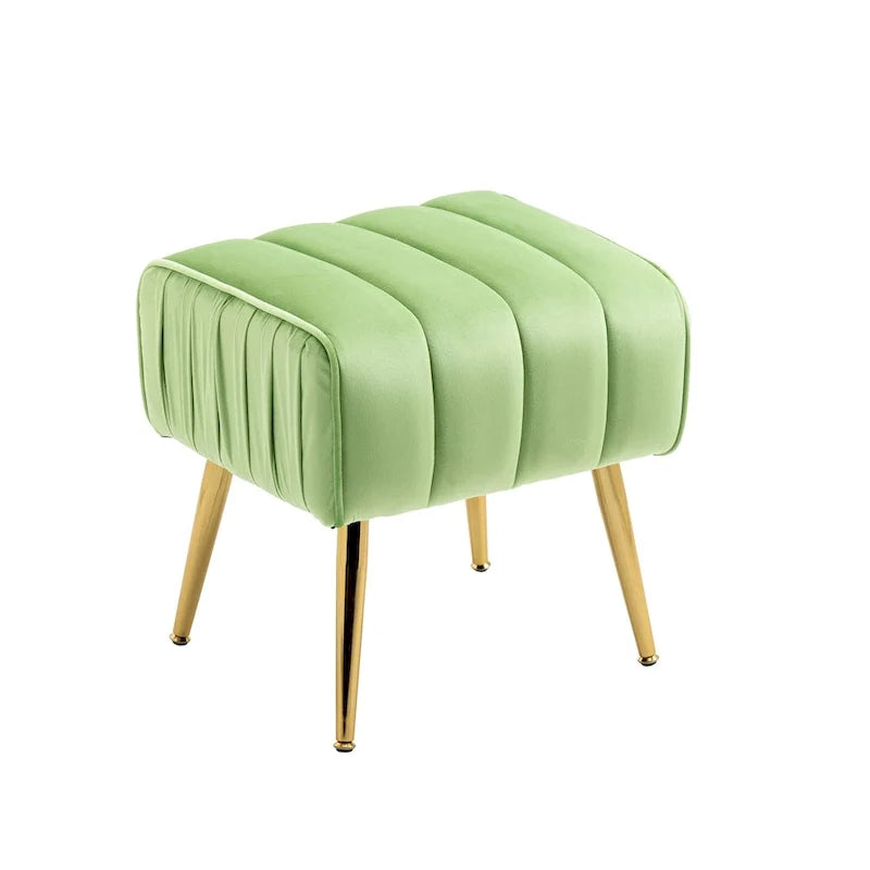 Fauteuil d'appoint capitonné en velours avec pouf – 28.94 x 28.94 x 28.94