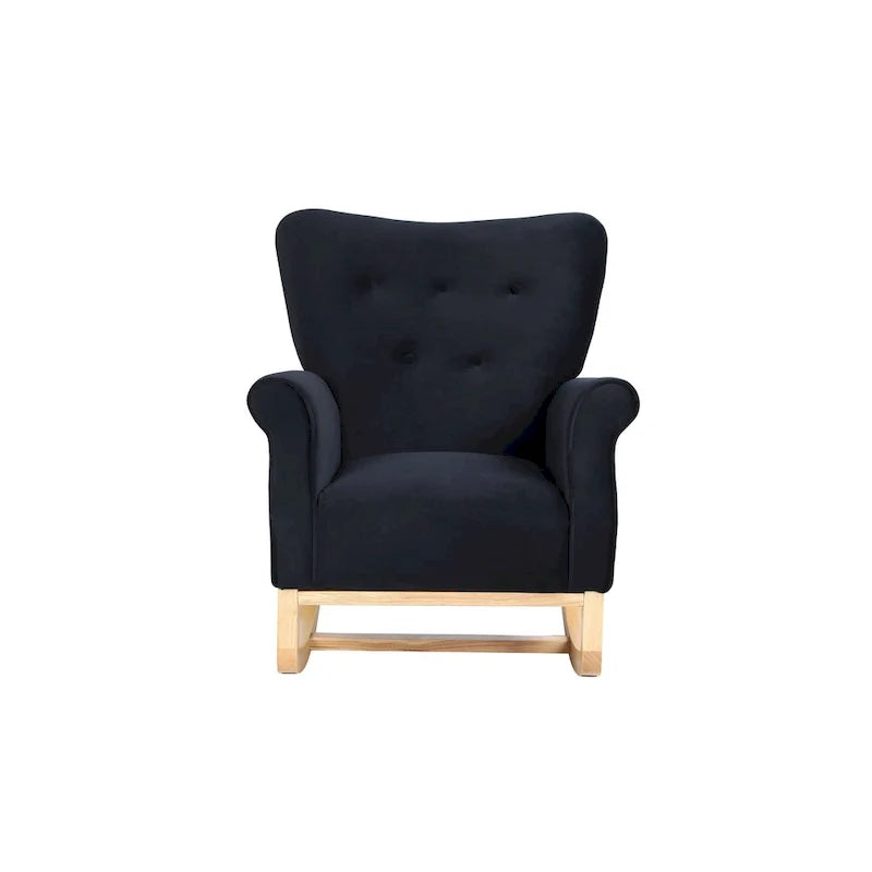 Tufted Rocking Chair with Wood Legs