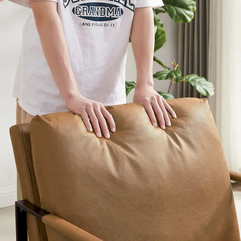 Faux Leather Accent Arm Chair