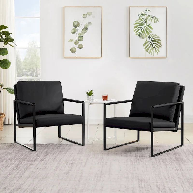 Faux Leather Accent Arm Chair