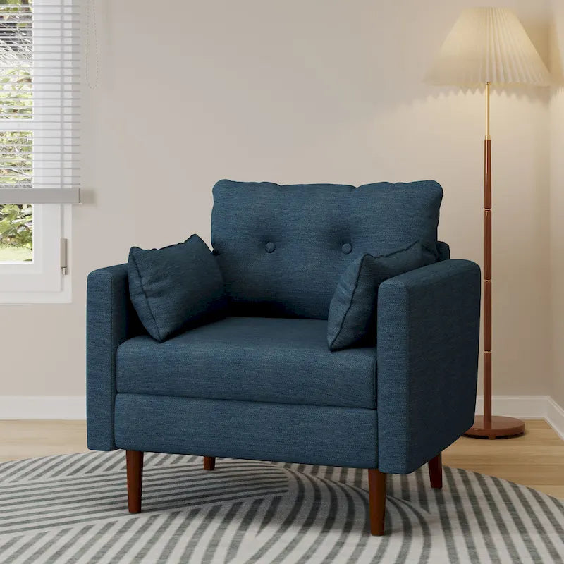Fauteuil club capitonné Symonds avec coussins décoratifs par Christopher Knight Home