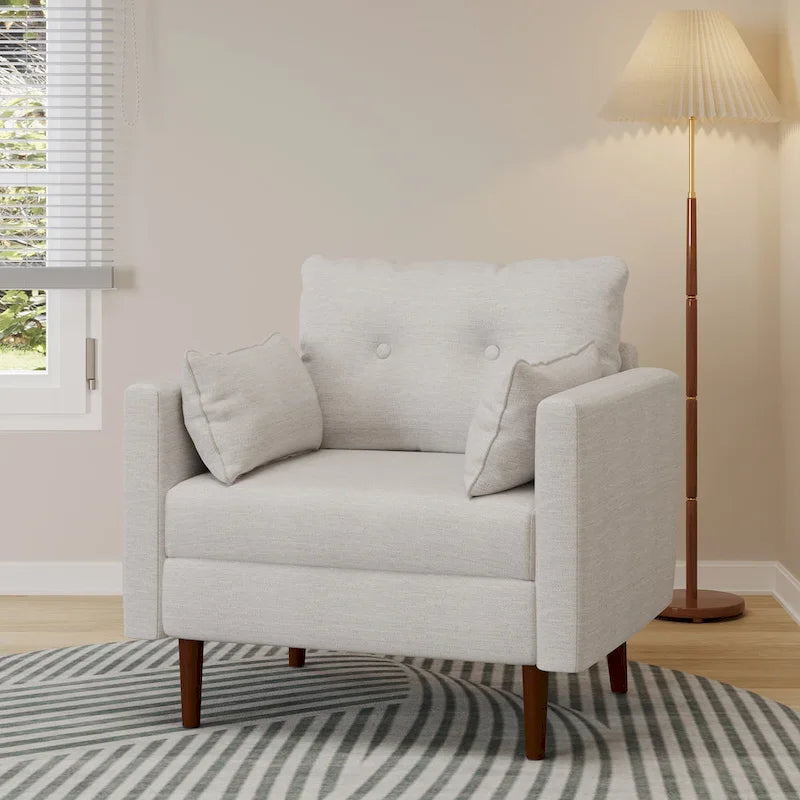 Fauteuil club capitonné Symonds avec coussins décoratifs par Christopher Knight Home