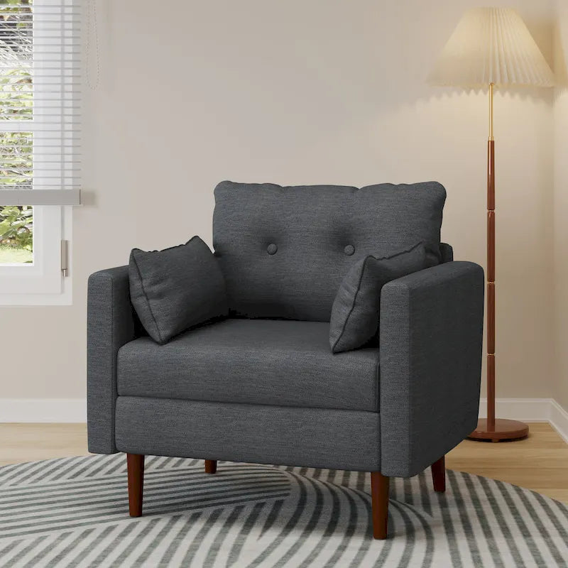 Fauteuil club capitonné Symonds avec coussins décoratifs par Christopher Knight Home