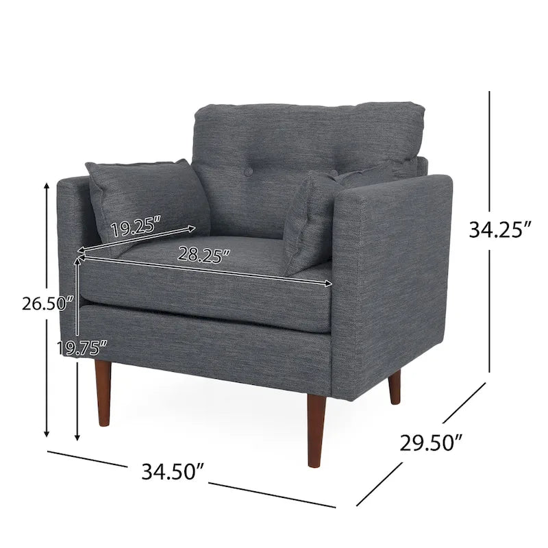 Fauteuil club capitonné Symonds avec coussins décoratifs par Christopher Knight Home