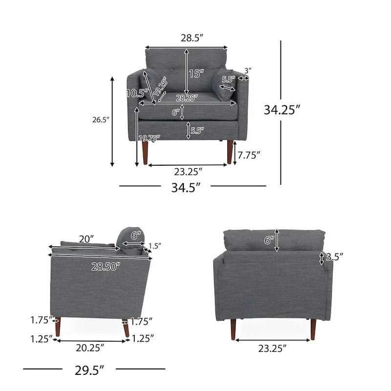 Fauteuil club capitonné Symonds avec coussins décoratifs par Christopher Knight Home