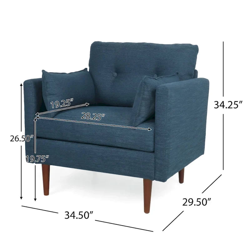 Fauteuil club capitonné Symonds avec coussins décoratifs par Christopher Knight Home