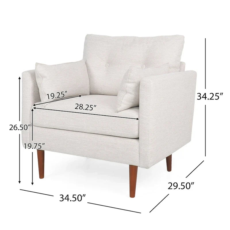 Fauteuil club capitonné Symonds avec coussins décoratifs par Christopher Knight Home