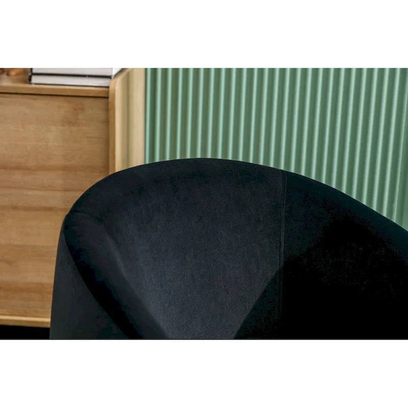 Fauteuil d'appoint pivotant en velours - 25,60 x 25,60 x 27,56