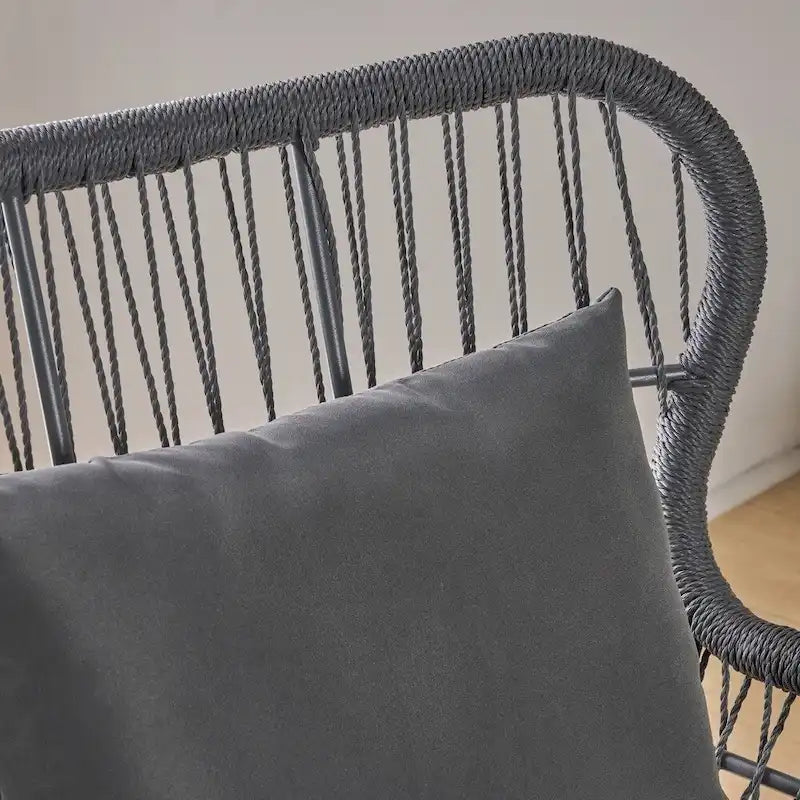 Chaises de club Tolovana d'intérieur en acier et corde avec coussins par Christopher Knight Home