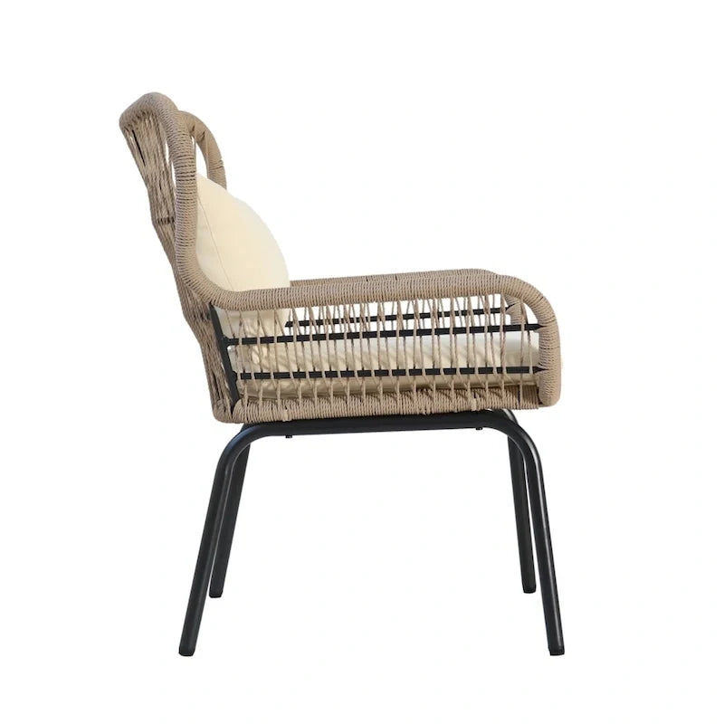 Chaises de club Tolovana d'intérieur en acier et corde avec coussins par Christopher Knight Home