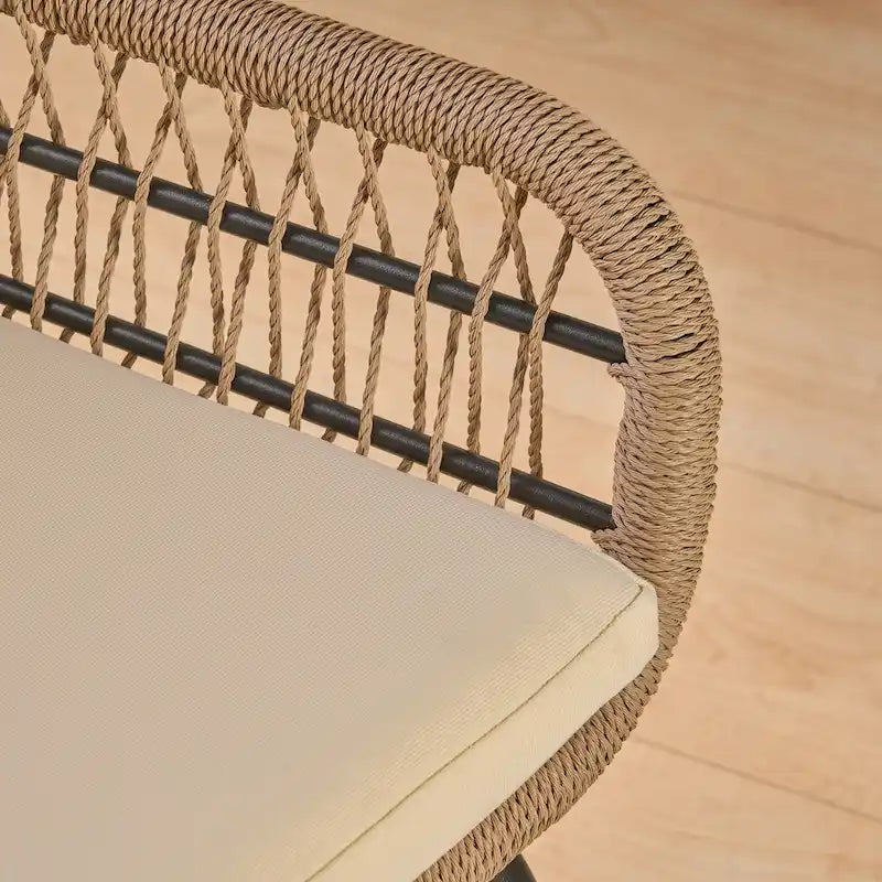 Chaises de club Tolovana d'intérieur en acier et corde avec coussins par Christopher Knight Home