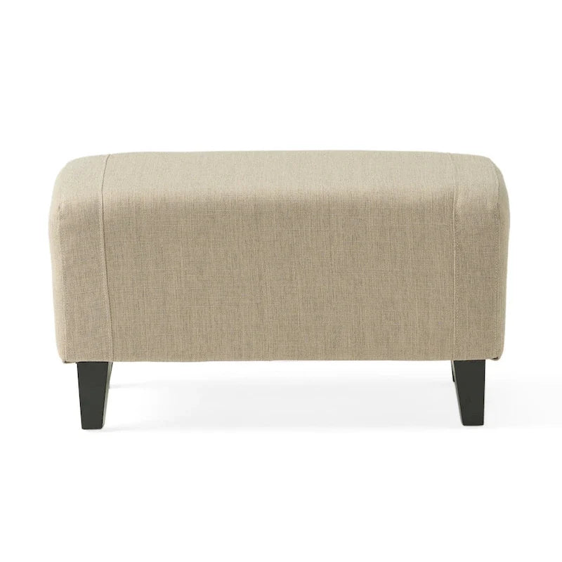 Fauteuil club en tissu touffeté beige clair Elaine avec ottoman par Christopher Knight Home