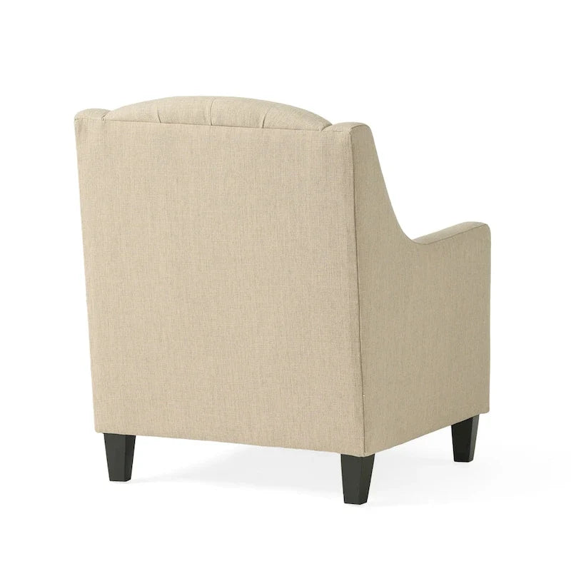 Fauteuil club en tissu touffeté beige clair Elaine avec ottoman par Christopher Knight Home