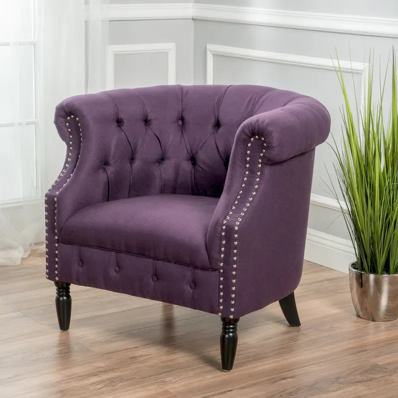 Fauteuil club en tissu touffeté Akira par Christopher Knight Home
