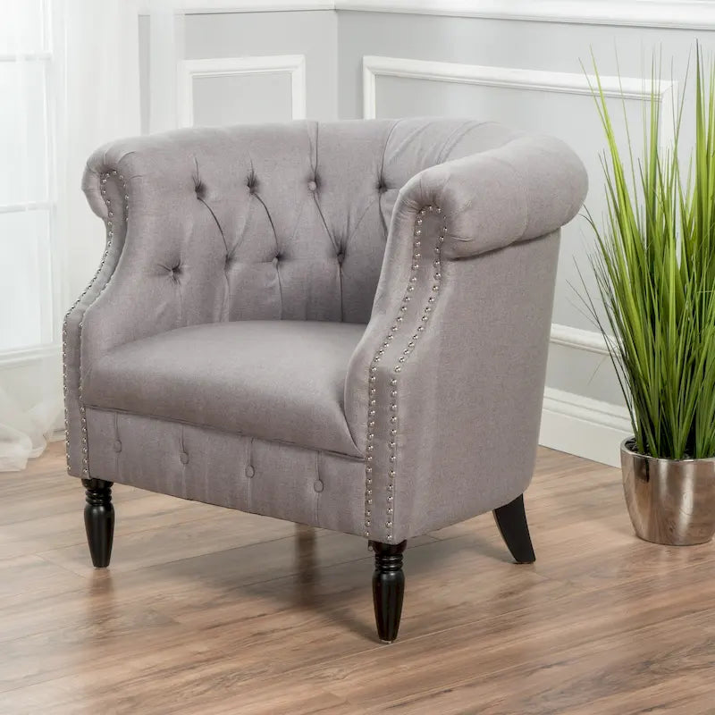 Fauteuil club en tissu touffeté Akira par Christopher Knight Home