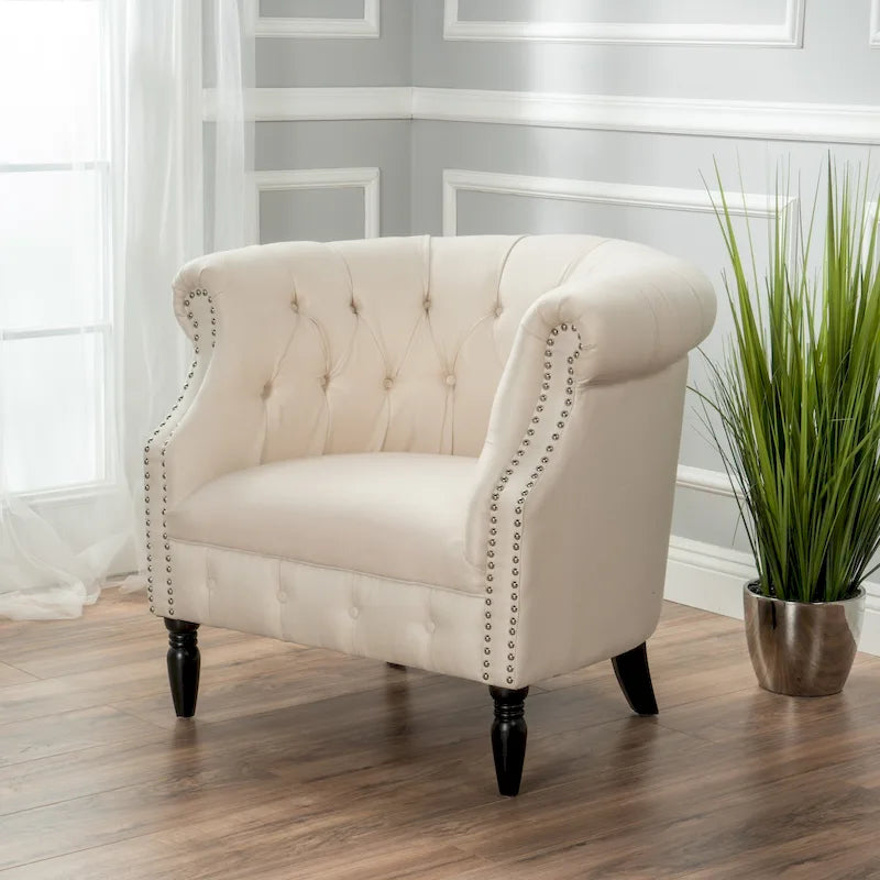 Fauteuil club en tissu touffeté Akira par Christopher Knight Home