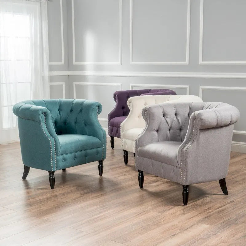 Fauteuil club en tissu touffeté Akira par Christopher Knight Home