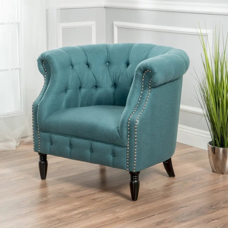 Fauteuil club en tissu touffeté Akira par Christopher Knight Home