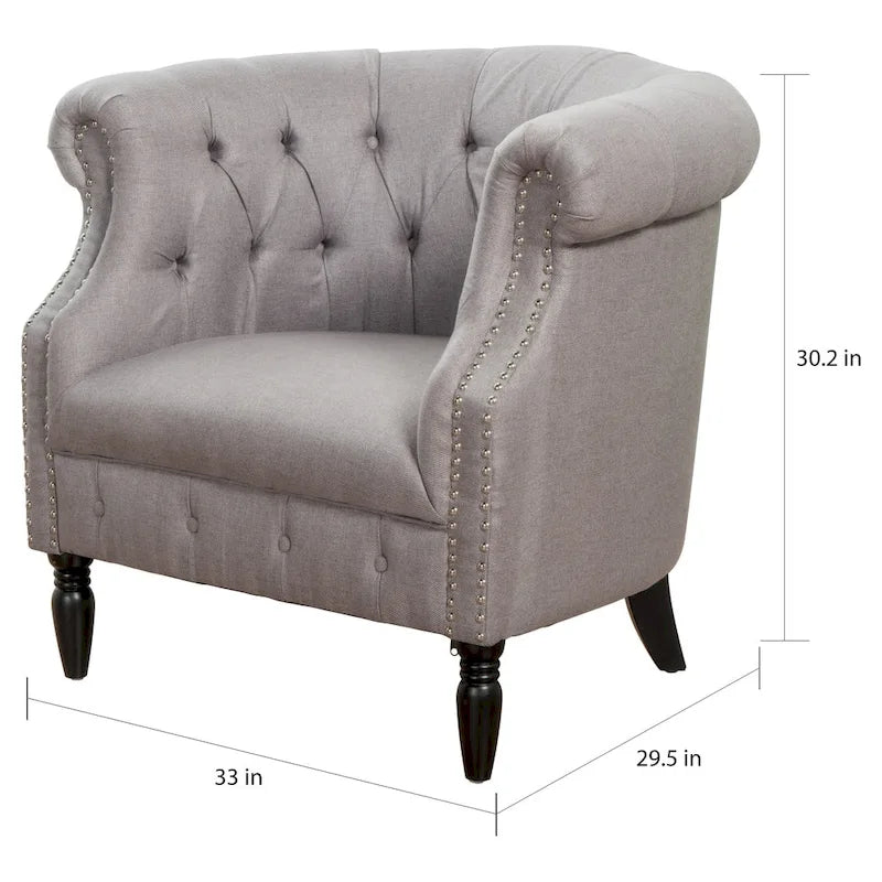 Akira Tufted Fabric Club Chair by Christopher Knight Home