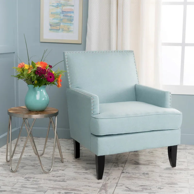Tilla Studded Fabric Club Chair by Christopher Knight Home