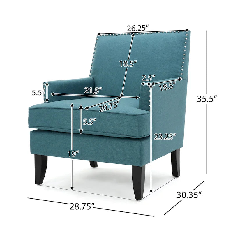 Tilla Studded Fabric Club Chair by Christopher Knight Home