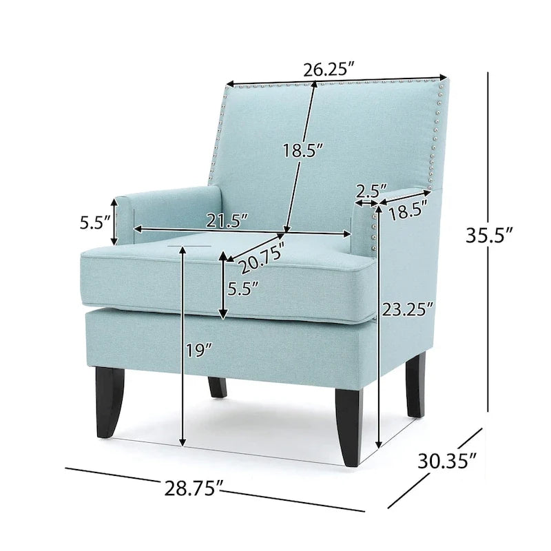 Tilla Studded Fabric Club Chair by Christopher Knight Home