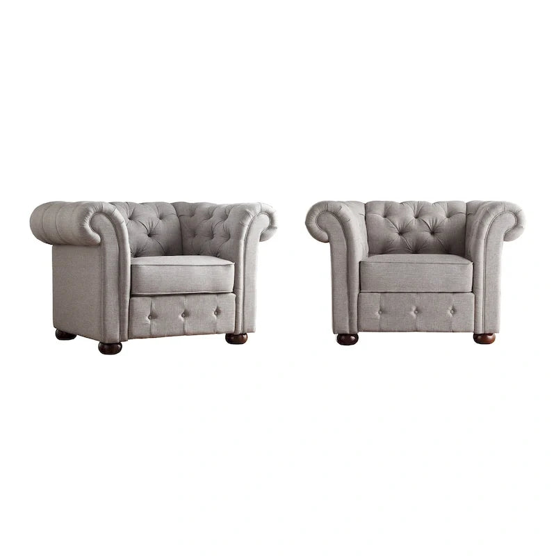 Fauteuil Chesterfield Gdansk à accoudoirs arrondis capitonnés