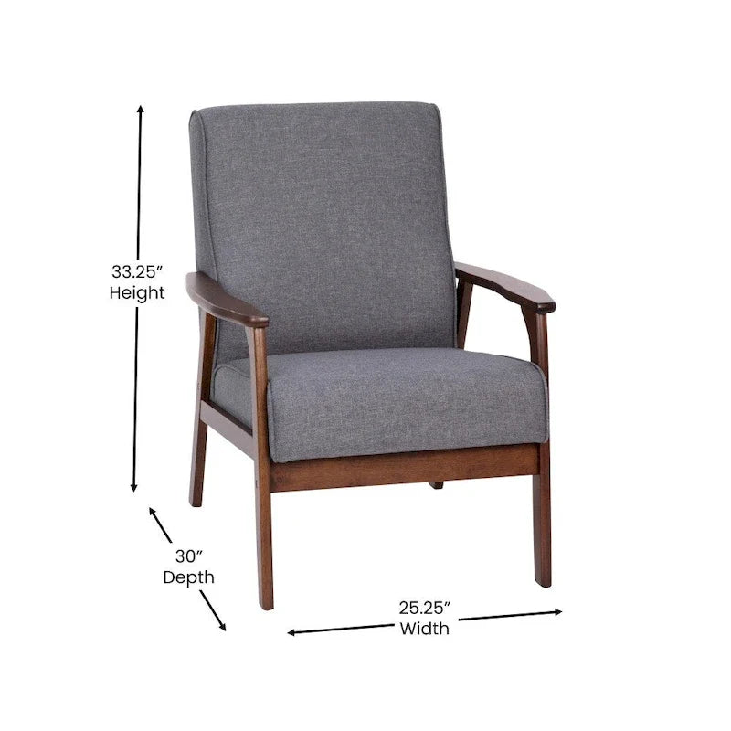 Fauteuil de style Mid-Century Modern avec structure et accoudoirs en bois