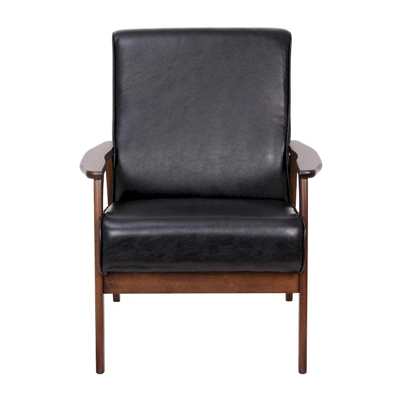 Fauteuil de style Mid-Century Modern avec structure et accoudoirs en bois