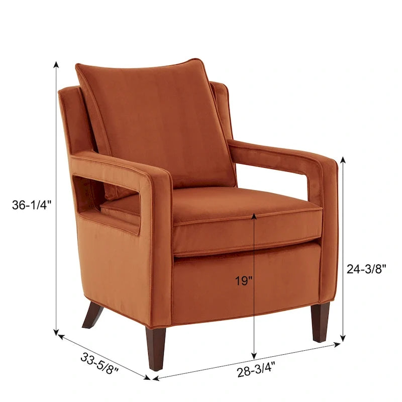Fauteuil d'appoint en velours Quinn par Greyson Living