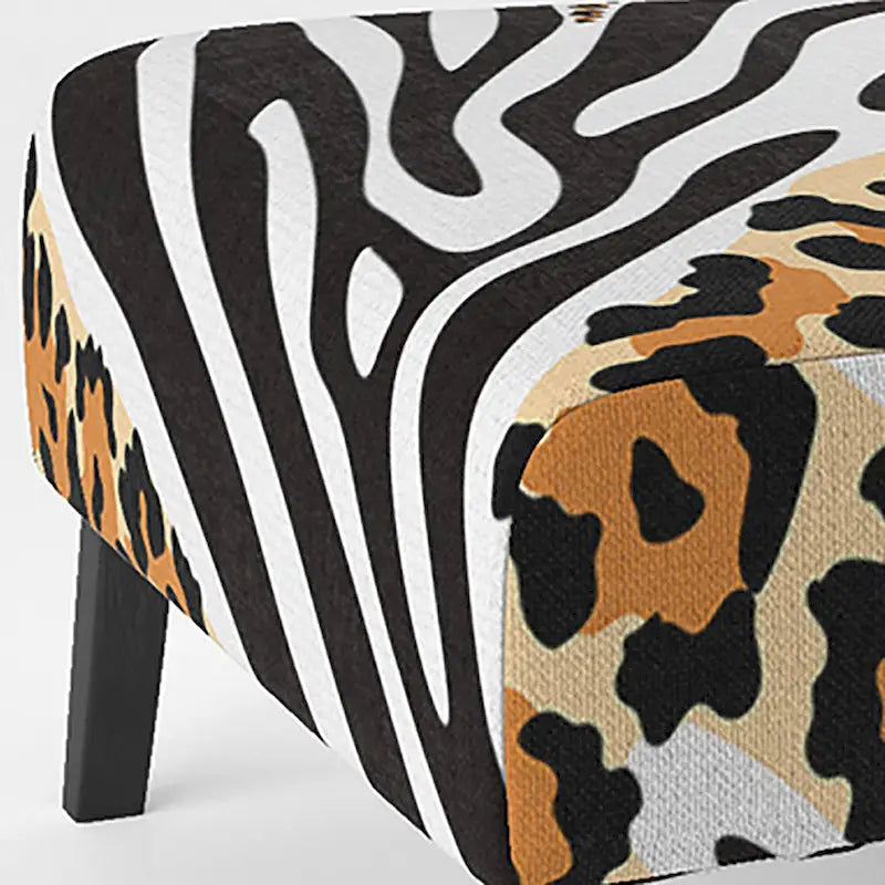 Designart Zebra and Leopard Mix Pattern III Upholstered Cabin & Lodge Accent Chair and Arm Chair