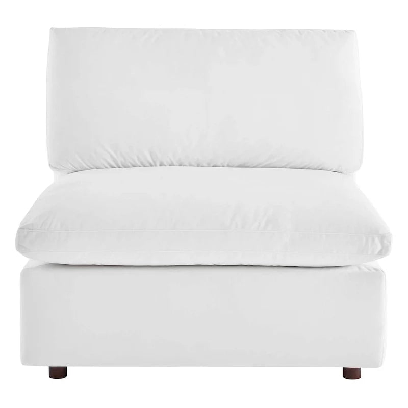 Chaise sans accoudoirs en velours capitonné de performance garnie de duvet Commix