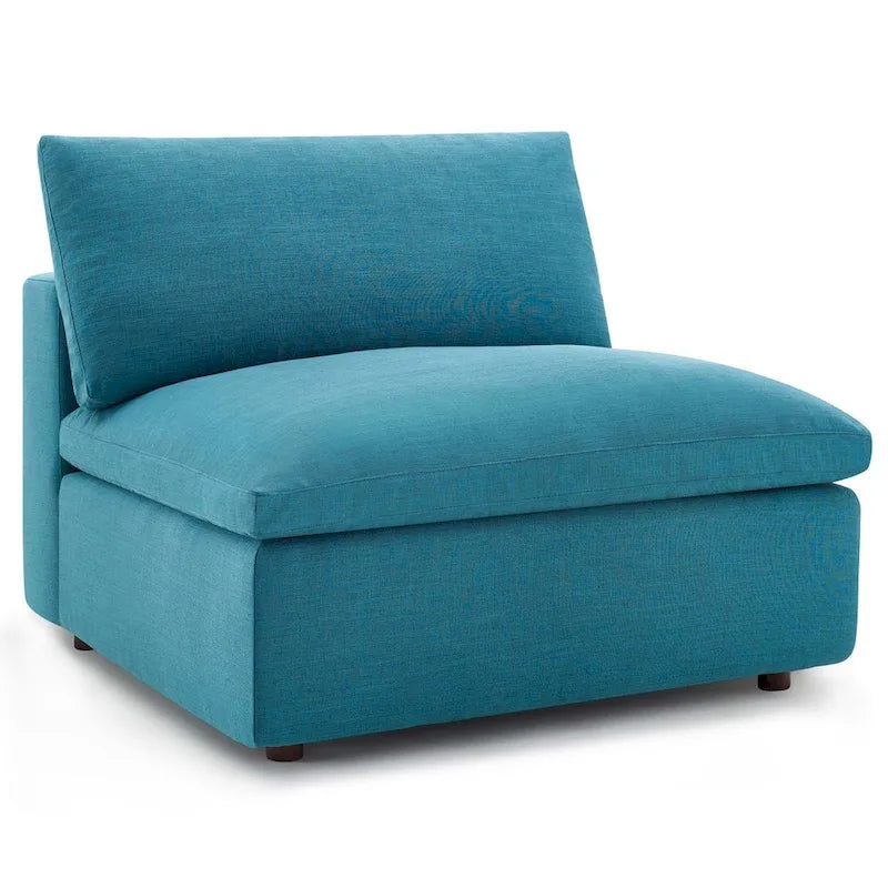 Fauteuil sans accoudoirs rembourré en plumes Hrazdan Copper Grove