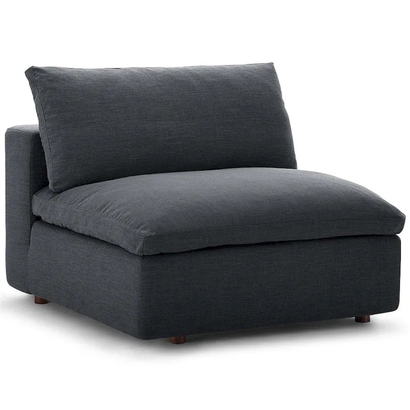 Fauteuil sans accoudoirs rembourré en plumes Hrazdan Copper Grove