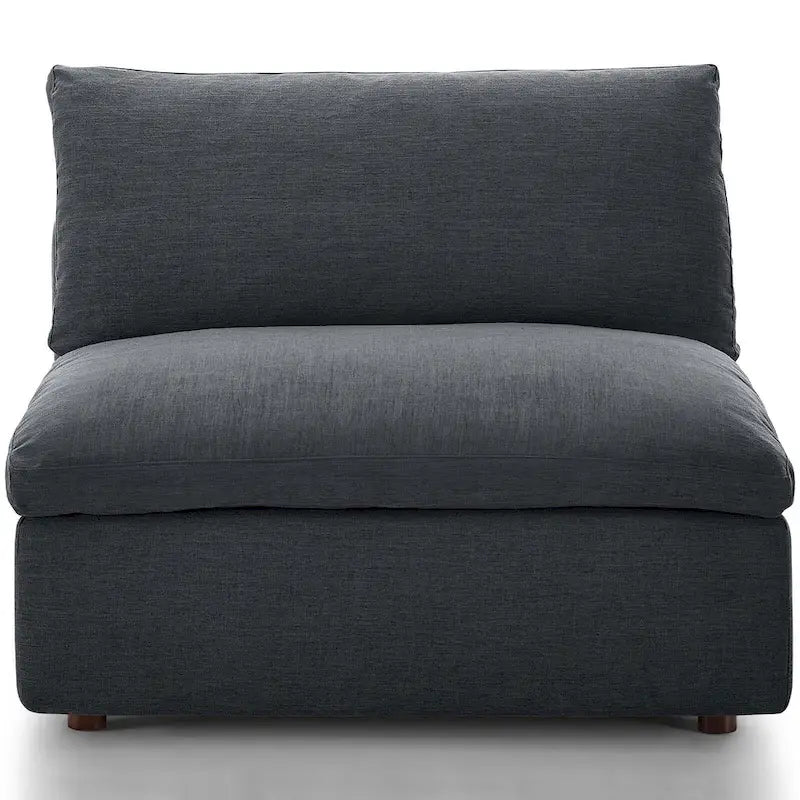 Fauteuil sans accoudoirs rembourré en plumes Hrazdan Copper Grove