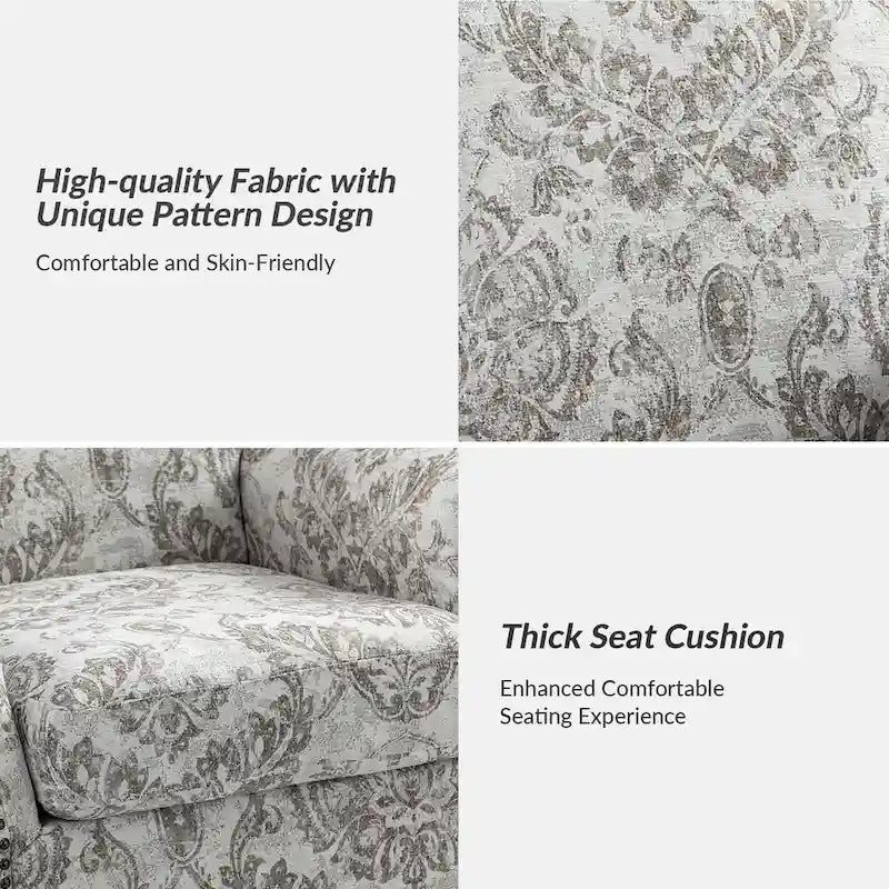 Fauteuil Giampiero en bois rembourré avec clous décoratifs par HULALA HOME