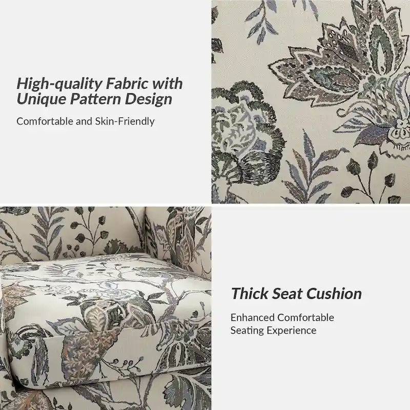Fauteuil Giampiero en bois rembourré avec clous décoratifs par HULALA HOME