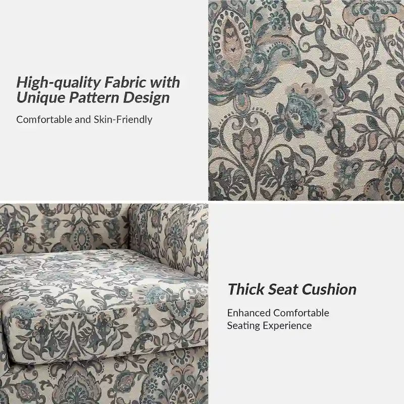 Fauteuil Giampiero en bois rembourré avec clous décoratifs par HULALA HOME
