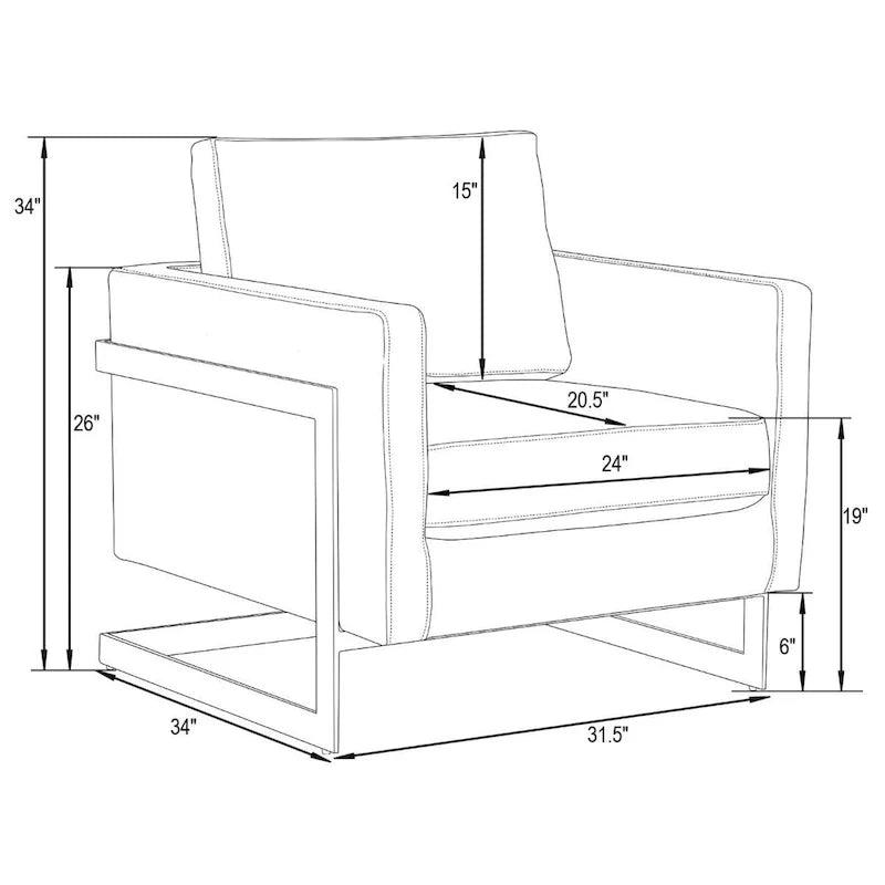 Fauteuil d'appoint en velours LeisureMod Lincoln de style milieu de siècle avec cadre doré - 34