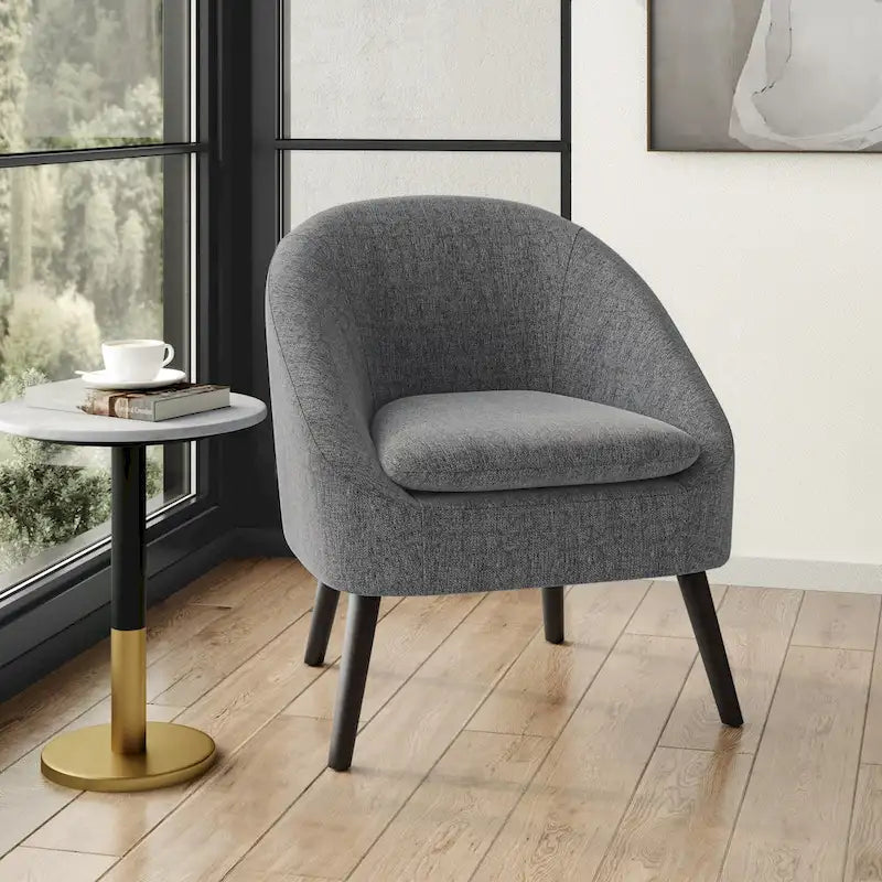 WYNDENHALL Bonita Fauteuil d'appoint irrégulier moderne du milieu du siècle, 27 pouces de large - 26,6 P x 26,8 L x 31,5 H