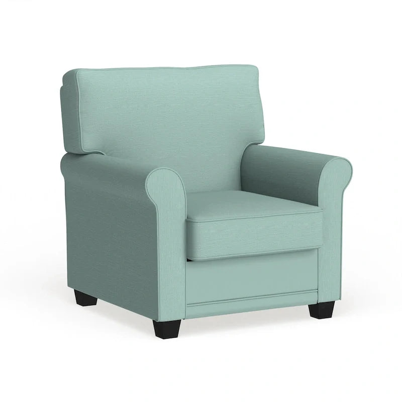 Charmayne Transitional Linen Padded Chair with Rolled Arms by Furniture of America