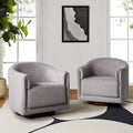 Jeffrey Transitional Comfortable Upholstered Swivel Chair Set of 2 by HULALA HOME