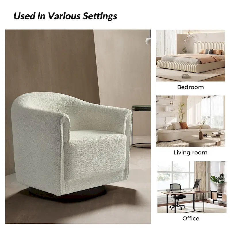 Jeffrey Transitional Comfortable Upholstered Swivel Chair Set of 2 by HULALA HOME