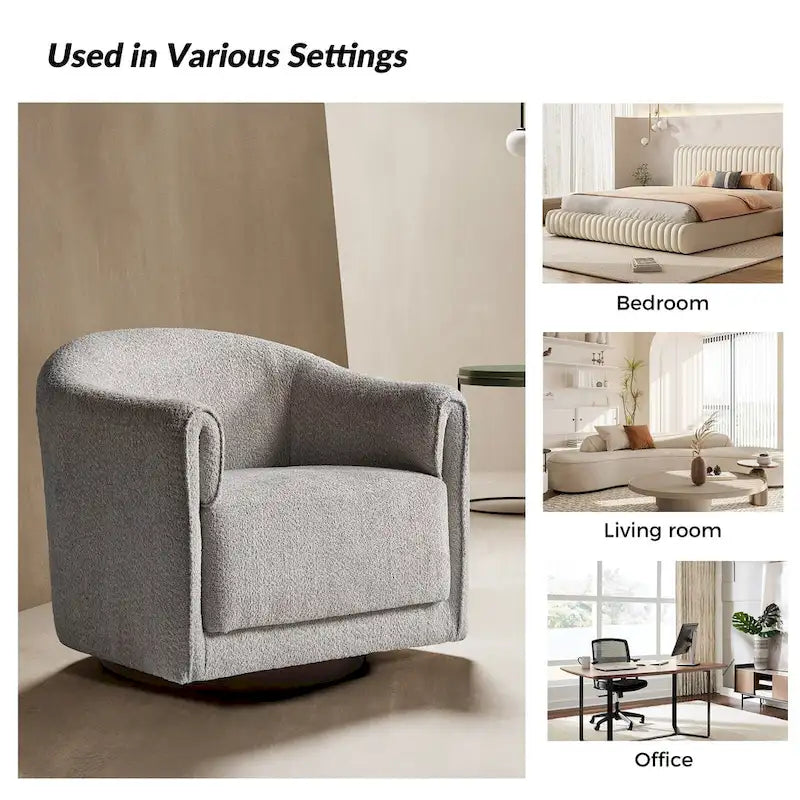 Jeffrey Transitional Comfortable Upholstered Swivel Chair Set of 2 by HULALA HOME