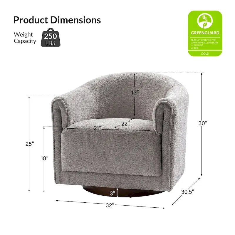 Jeffrey Transitional Comfortable Upholstered Swivel Chair Set of 2 by HULALA HOME