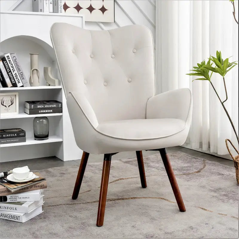 Fauteuil d'appoint à accoudoirs évasés en microfibre Kreedence 26,38 po de large