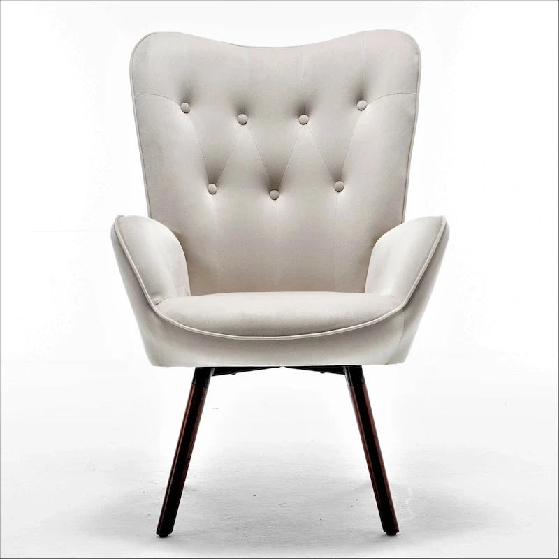Fauteuil d'appoint à accoudoirs évasés en microfibre Kreedence 26,38 po de large