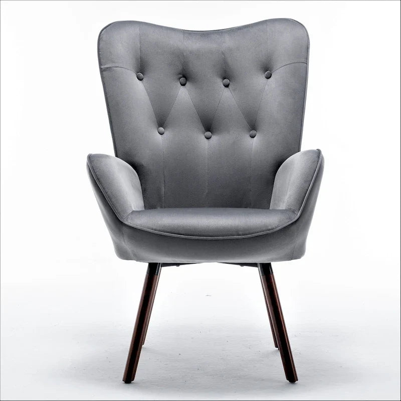 Fauteuil d'appoint à accoudoirs évasés en microfibre Kreedence 26,38 po de large